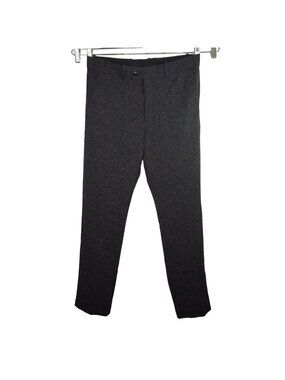 H&M Black Regular Fit Dress Pants Slim Leg Men Size 32 Reg Flat Front Pockets